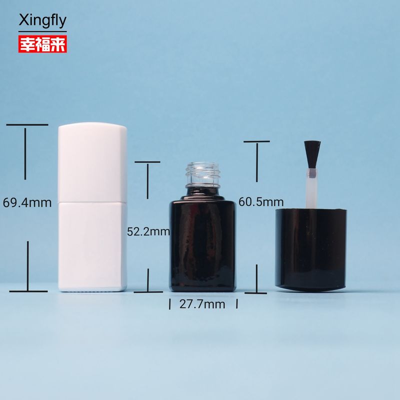 Bouteille de vernis à ongles de 5 ml, vide, verre clair, bouteille de vernis à ongles avec pinceau et bouchon