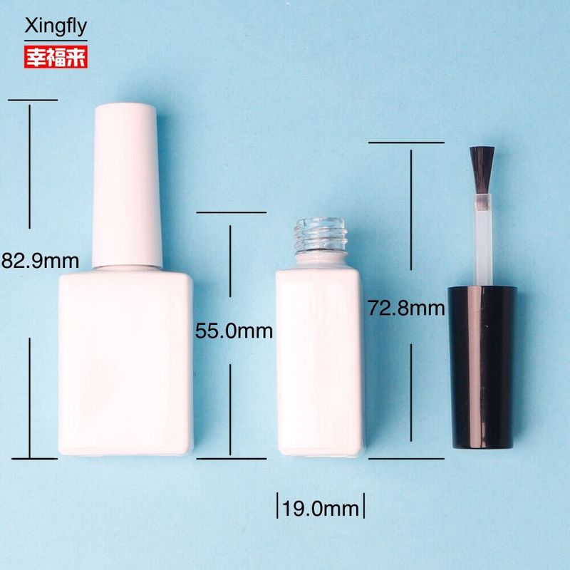 15 ml bouteille de vernis à ongles vide Gel avec pinceau blanc Bouteille de vernis à ongles vide