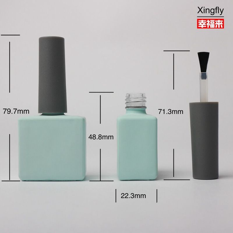 Bouteille en verre de vernis à ongles lisse et vide 14 ml Couleur personnalisée Bouteille de vernis à ongles UV