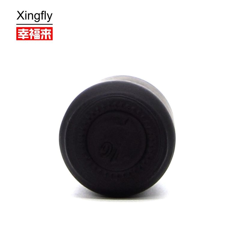 Bouteille de vernis à ongles UV Gel rond vide 9 ml Noir mat avec bouchon de pinceau
