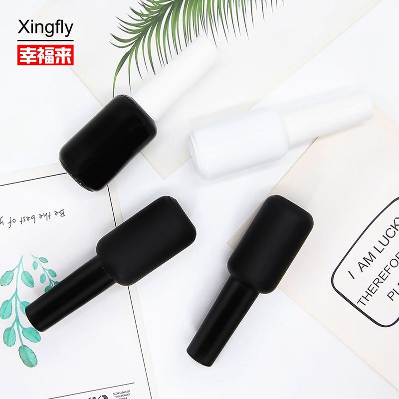 Bouteille de vernis à ongles UV Gel rond vide 9 ml Noir mat avec bouchon de pinceau