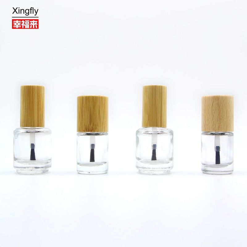 Bouteille ronde de vernis à ongles de 11 ml avec bouchon en bois Gel UV vide Bouteille de colle à vernis à ongles