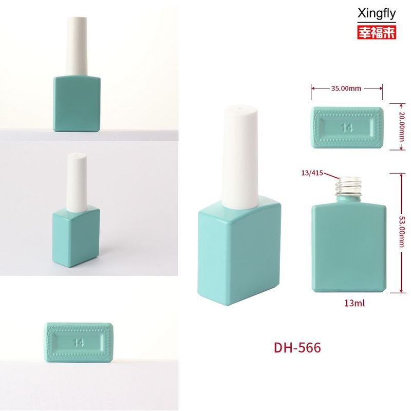 Bouteille de vernis à ongles à gel carré Unique 13 ml Bouteille de vernis à ongles UV vide avec bouchon et pinceau