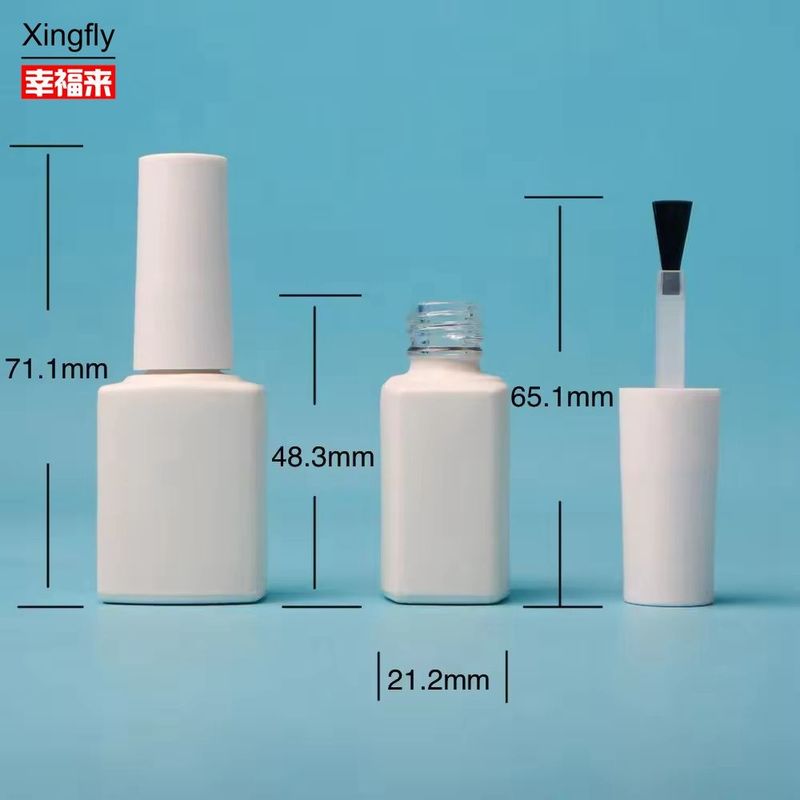 Bouteille en verre de vernis à ongles 8 ml Carré avec pinceau Gel vide UV Bouteille de vernis à ongles
