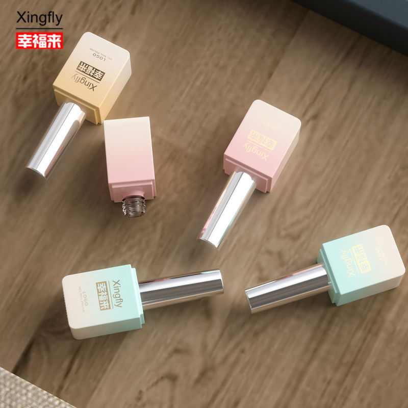 Bouteille carrée de gel polonais pour l'industrie de la beauté et des cosmétiques