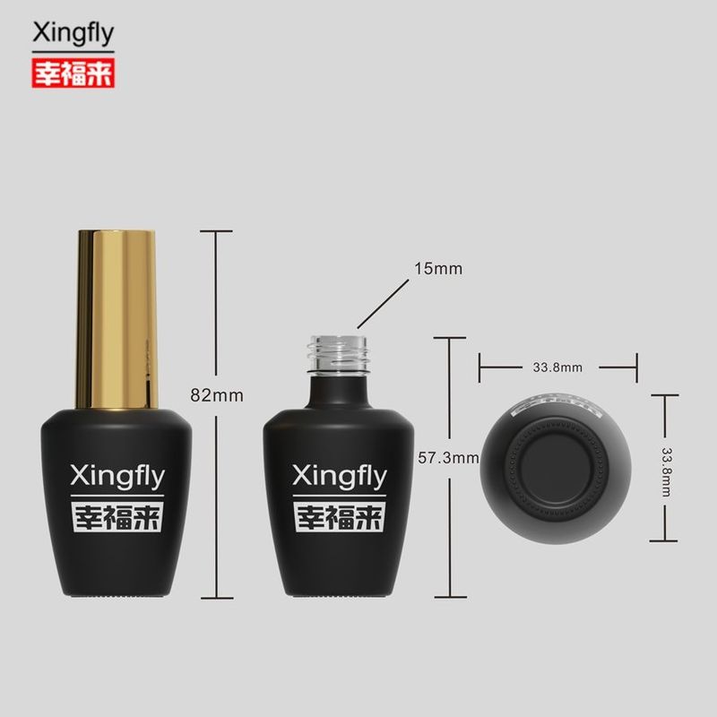 Bouteille ronde de vernis à ongles Bouteille de vernis à ongles en verre à gel UV de 16 ml pour vernis à ongles avec bouchon et pinceau