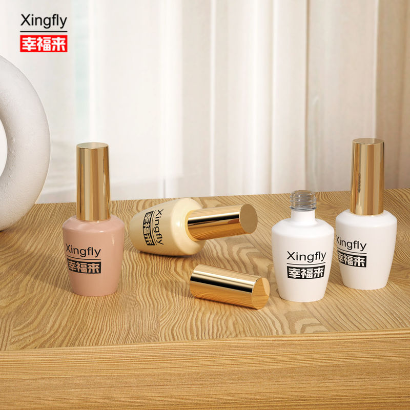 Bouteille ronde de vernis à ongles Bouteille de vernis à ongles en verre à gel UV de 16 ml pour vernis à ongles avec bouchon et pinceau