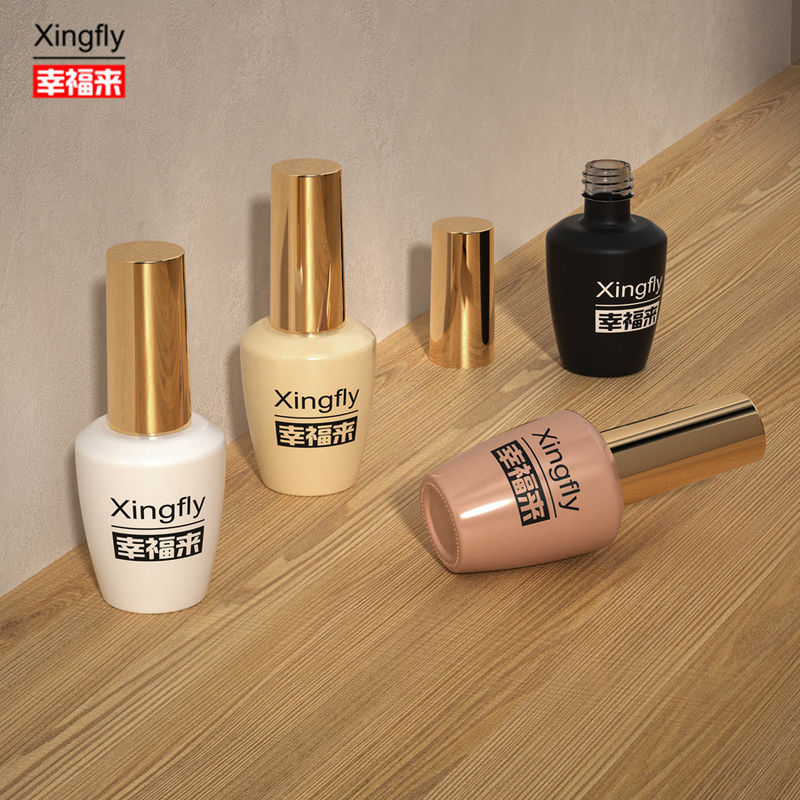 Bouteille ronde de vernis à ongles Bouteille de vernis à ongles en verre à gel UV de 16 ml pour vernis à ongles avec bouchon et pinceau