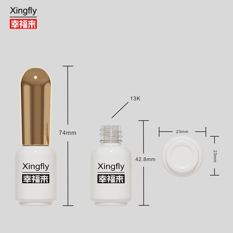 Bouteille de vernis à ongles de 6 ml Emballage cosmétique Gel UV Bouteille de verre de vernis à ongles de taille compacte