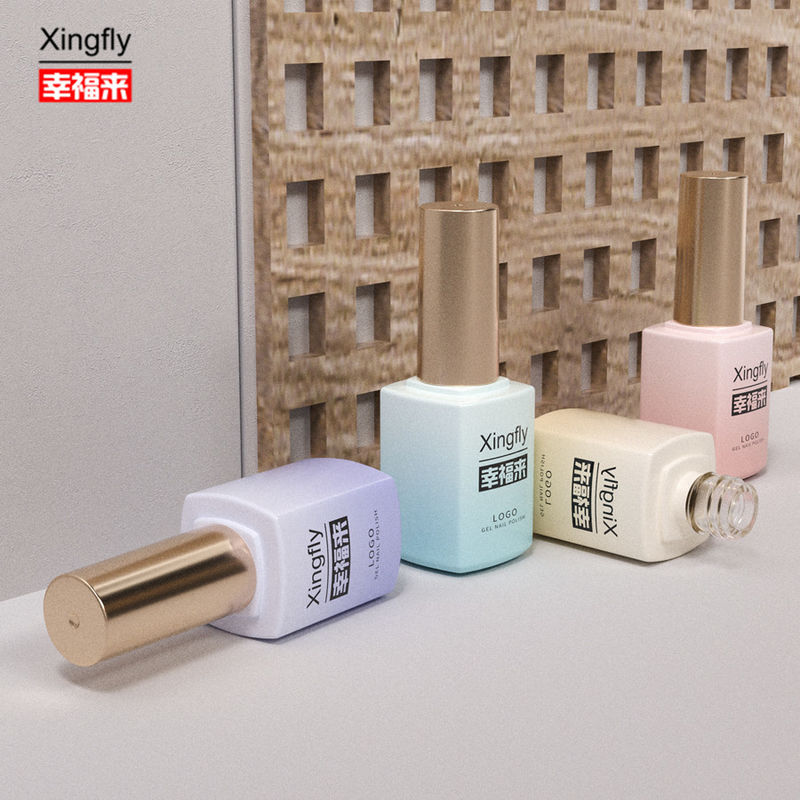 16 ml bouteille de vernis à ongles en gel carré Vernis à ongles en gel UV Bouteille en verre avec bouchon de pinceau