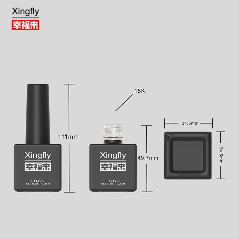 17ml Logo personnalisé Couleur Gel UV Gel vide Vernis à ongles Bouteille est livrée avec un bouchon de pinceau
