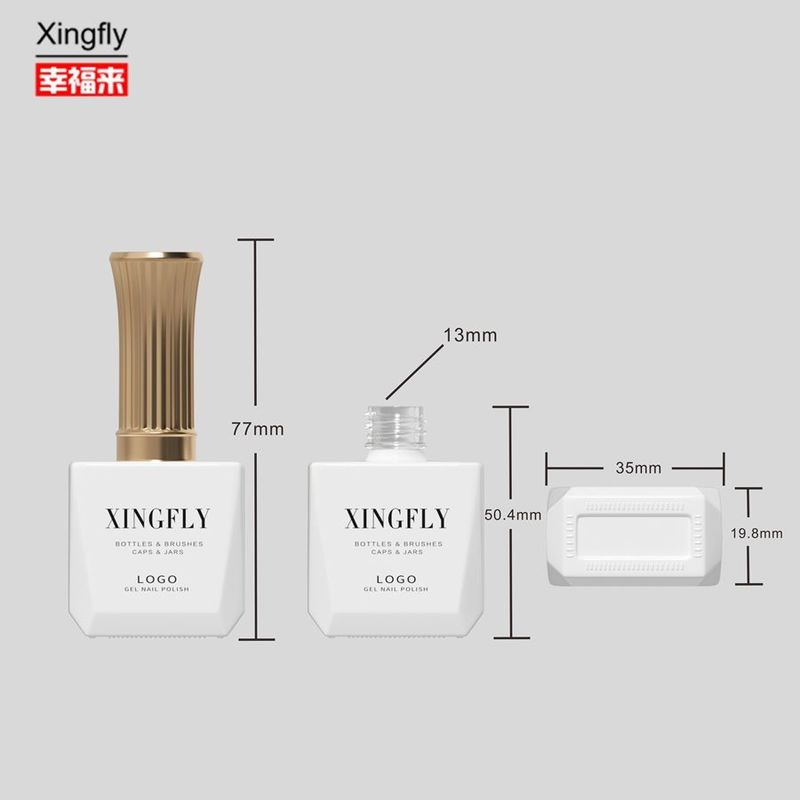 12 ml de gel d' ongle Polish Bouteille carrée Vide Gel UV Polish Bouteille en verre avec bouchon et pinceau