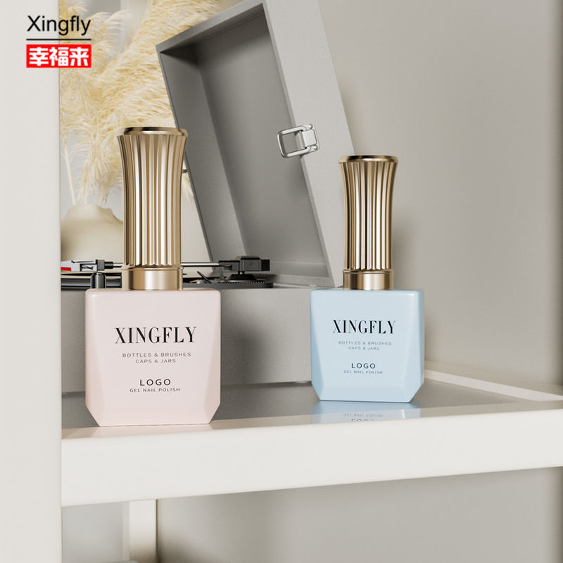 12 ml de gel d' ongle Polish Bouteille carrée Vide Gel UV Polish Bouteille en verre avec bouchon et pinceau