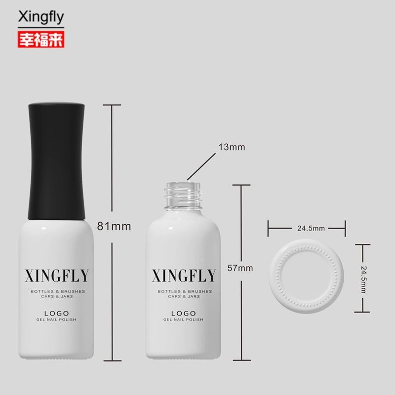 Bouteille ronde de gel à ongles en polonais vide de 9 ml Logo personnalisé Bouteille en verre à gel renforcé à ongles
