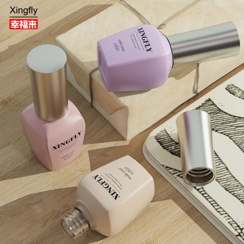 15 ml de vernis à ongles en gel bouteille de verre conception personnalisée vide pour vernis à ongles avec bouchon et pinceau