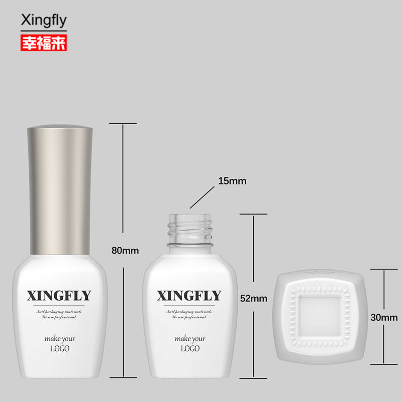 15 ml de vernis à ongles en gel bouteille de verre conception personnalisée vide pour vernis à ongles avec bouchon et pinceau