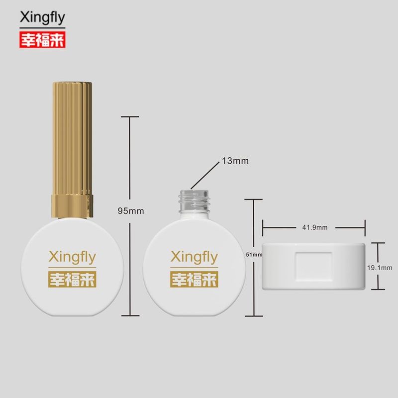 Bouteille de vernis à ongles de 15 ml Ronde en couche blanche UV Gel Vernis à ongles Bouteille en verre pour vernis à ongles