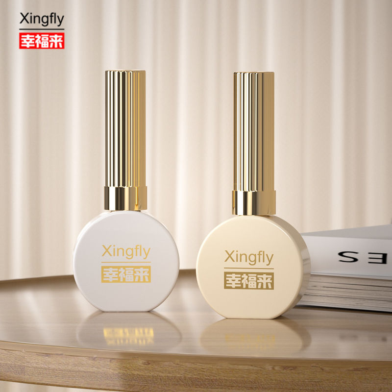 Bouteille de vernis à ongles de 15 ml Ronde en couche blanche UV Gel Vernis à ongles Bouteille en verre pour vernis à ongles
