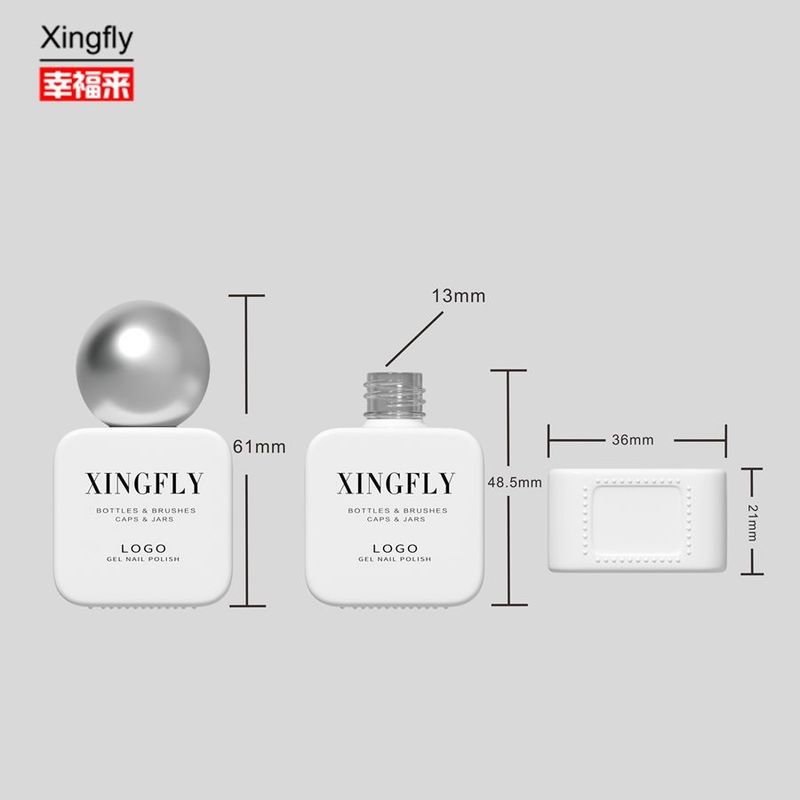 Récipient à ongles en gel carré de 11 ml vernis à ongles en gel personnalisé Bouteille en verre vide pour vernis à ongles