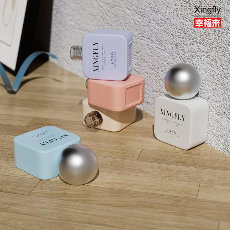 Récipient à ongles en gel carré de 11 ml vernis à ongles en gel personnalisé Bouteille en verre vide pour vernis à ongles