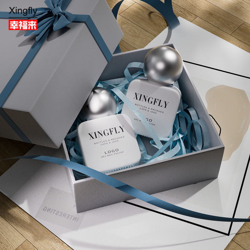 Récipient à ongles en gel carré de 11 ml vernis à ongles en gel personnalisé Bouteille en verre vide pour vernis à ongles