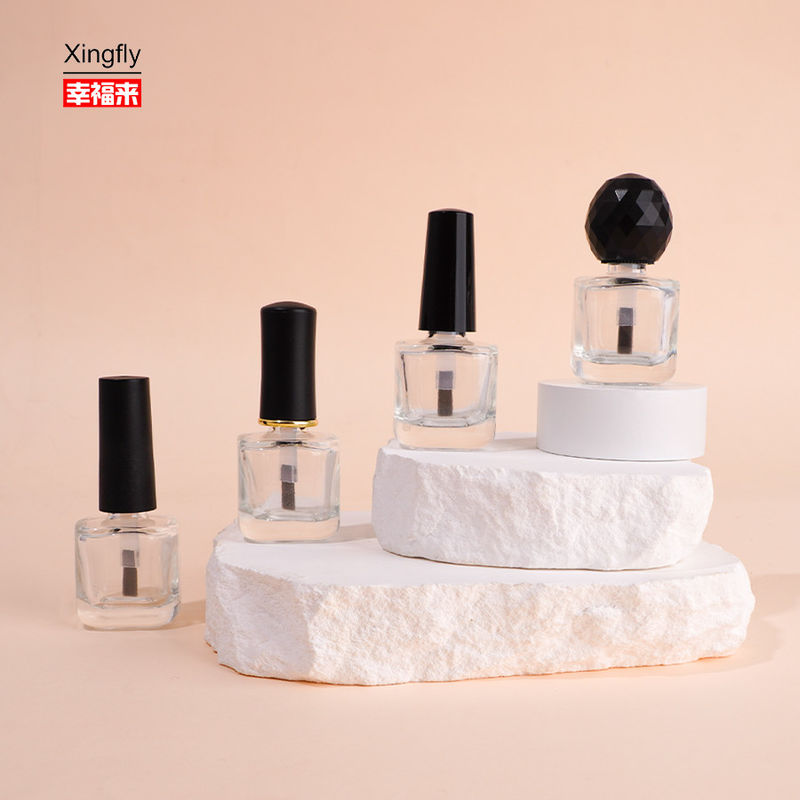 Bouteilles de vernis à ongles en gel unique de 8 ml en verre vide avec pinceau à capuche