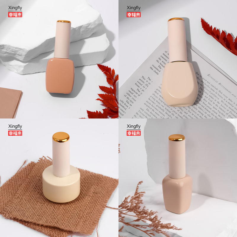 Bouteilles de vernis à ongles creux gel vernis à ongles pots bouchon de bouteille en verre avec pinceau