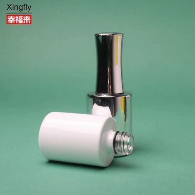 Bouteille de vernis à ongles en verre de 15 ml, revêtement UV sur mesure avec pinceau et bouchon