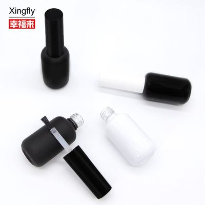 Bouteille de vernis à ongles UV Gel rond vide 9 ml Noir mat avec bouchon de pinceau