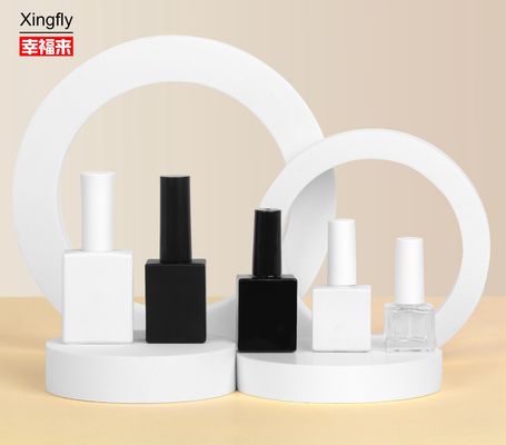 Bouteille en verre 5 ml de vernis à ongles avec revêtement en gel UV et pinceau