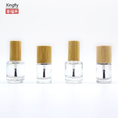 Bouteille ronde de vernis à ongles de 11 ml avec bouchon en bois Gel UV vide Bouteille de colle à vernis à ongles